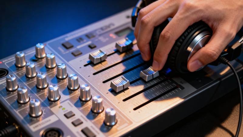 DJ调音台操作图片