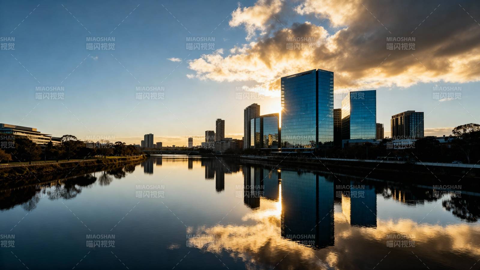 城市倒影 天际线美图片