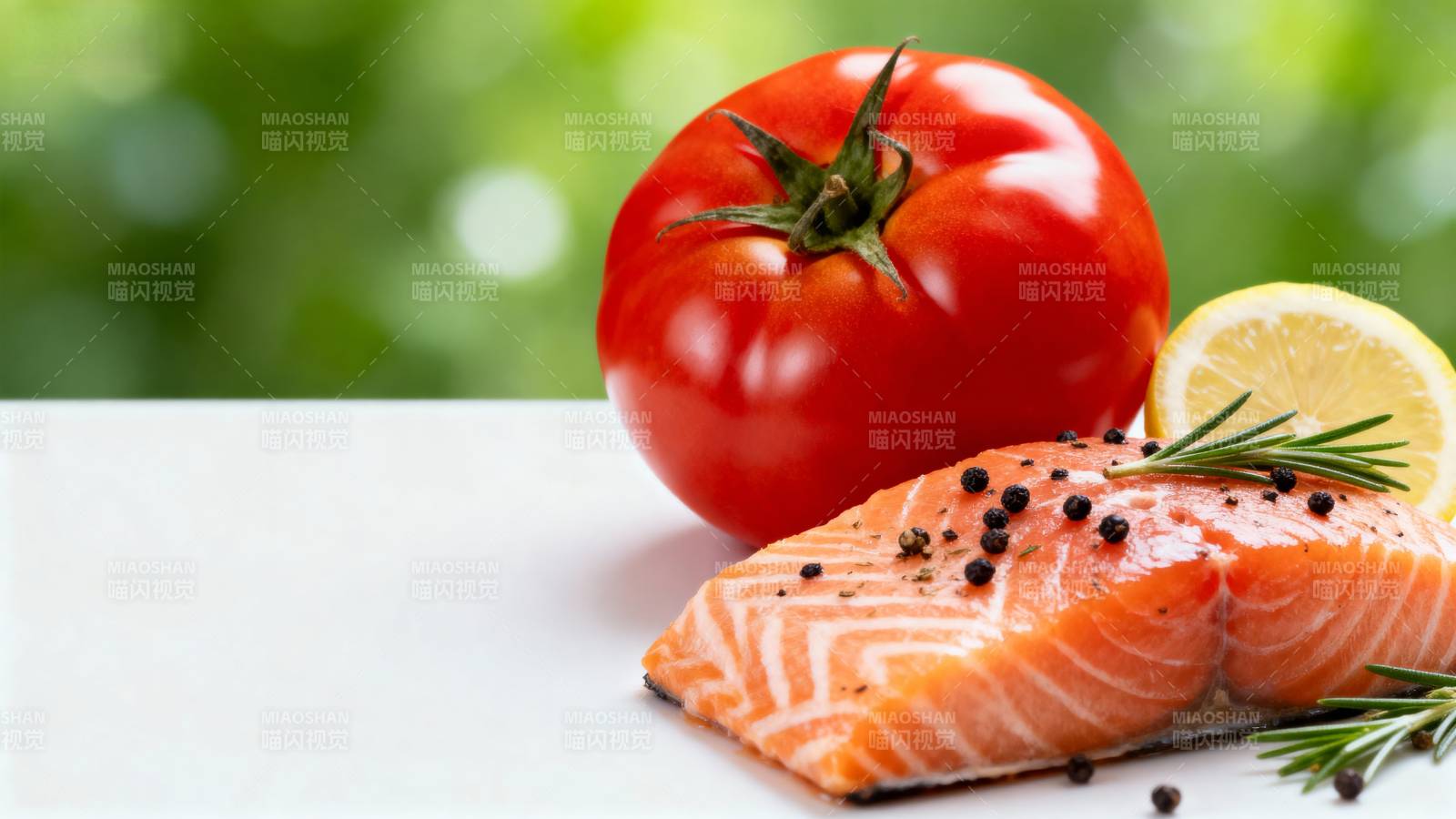 鲜嫩三文鱼配番茄图片