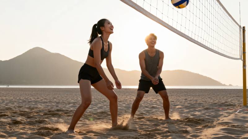 沙滩排球对决图片