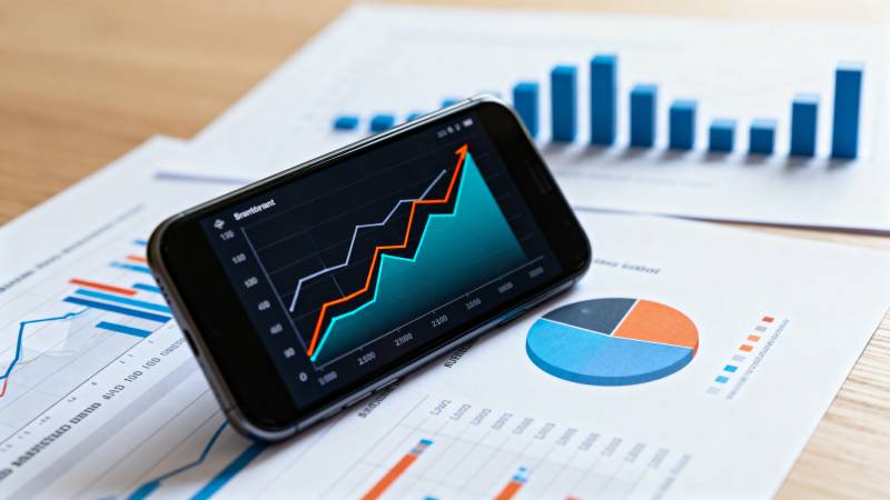 手机显示增长图表图片