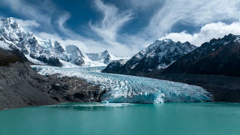 冰川湖畔风光图片