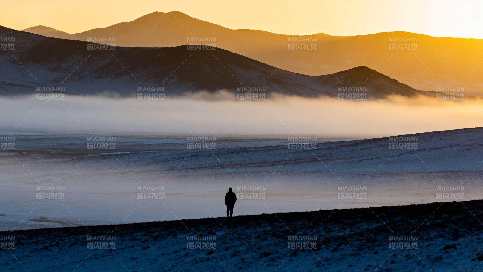 孤影望山雾图片