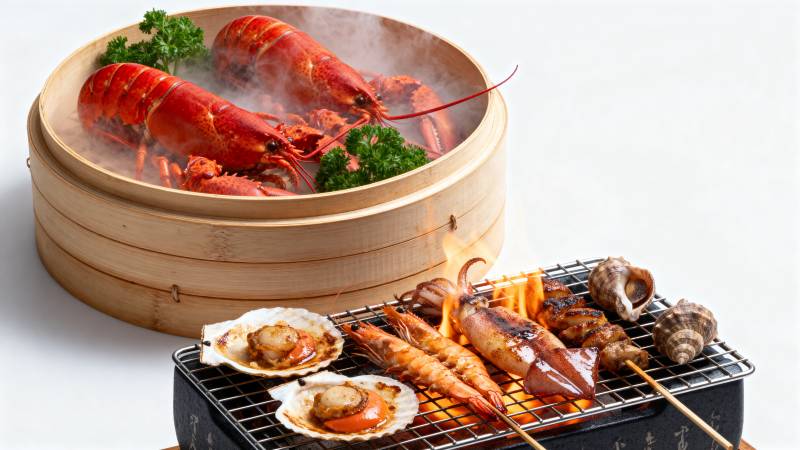 海鲜蒸烤盛宴图片