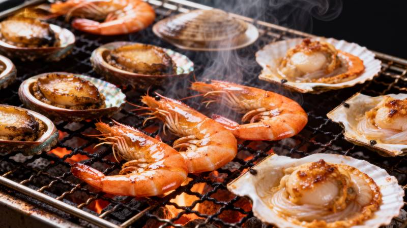 海鲜烧烤盛宴图片