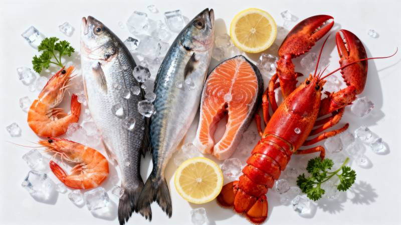 新鲜海鲜拼盘图片