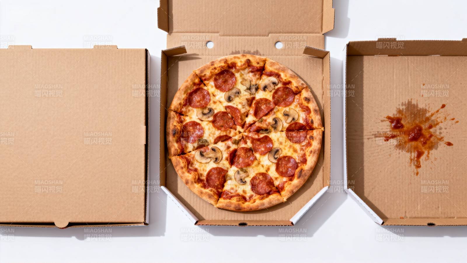 披萨三盒图图片