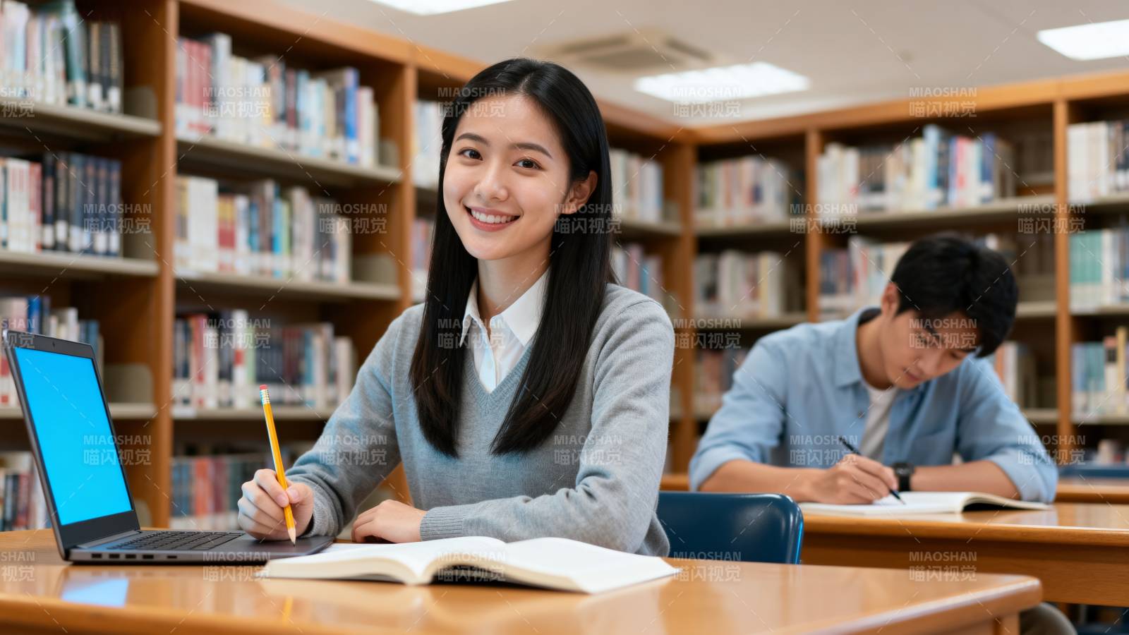 图书馆学习时光图片