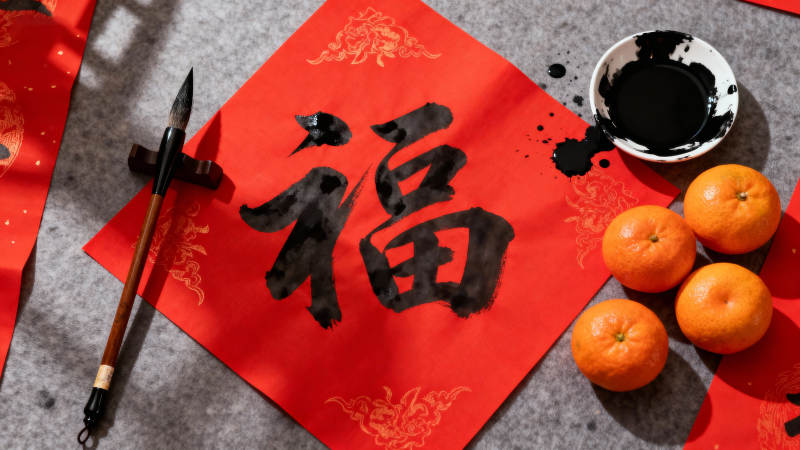 福字迎春 橙香满堂图片