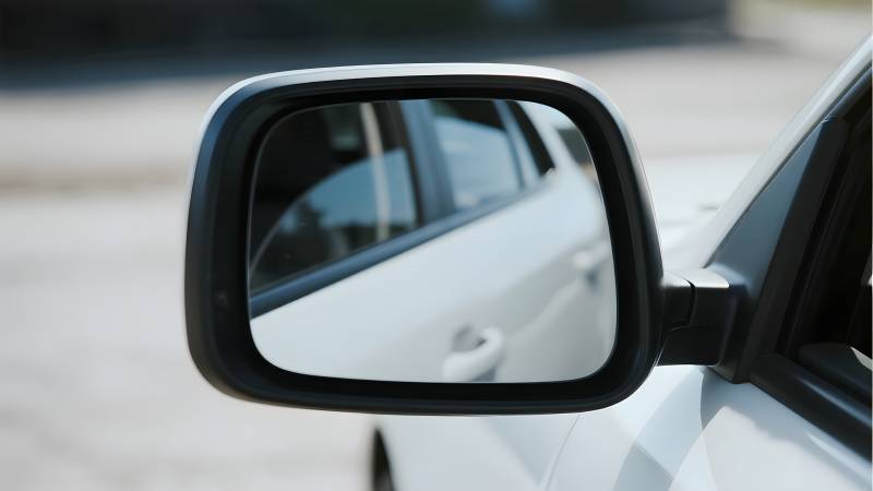 车侧后视镜特写图片