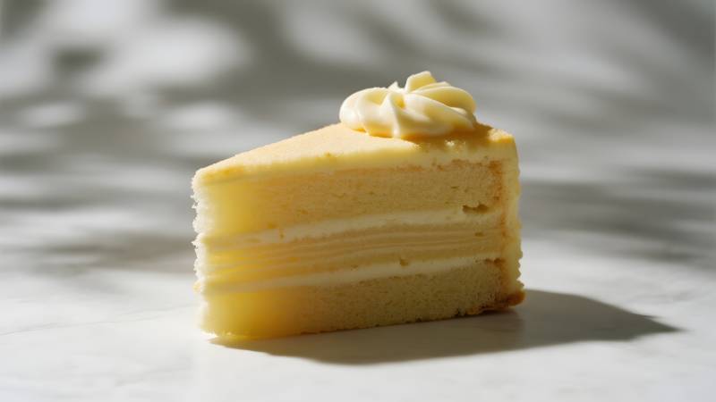 奶油蛋糕切片图片