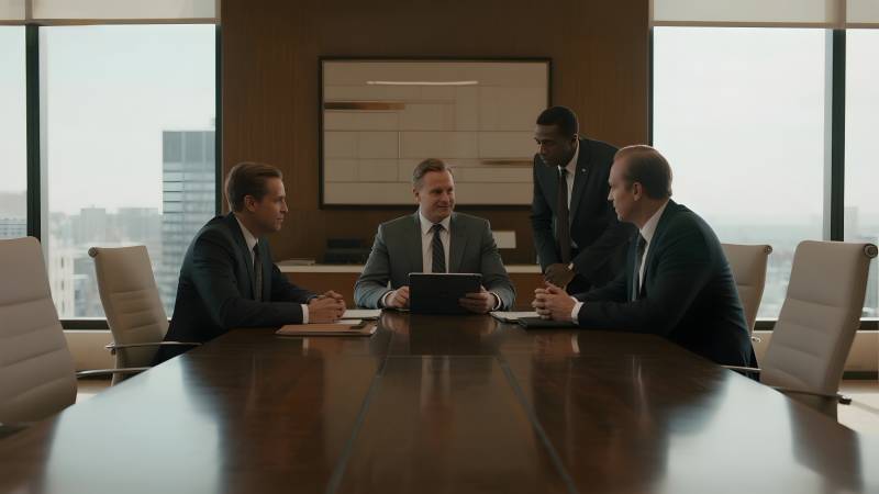 商务会议讨论中图片