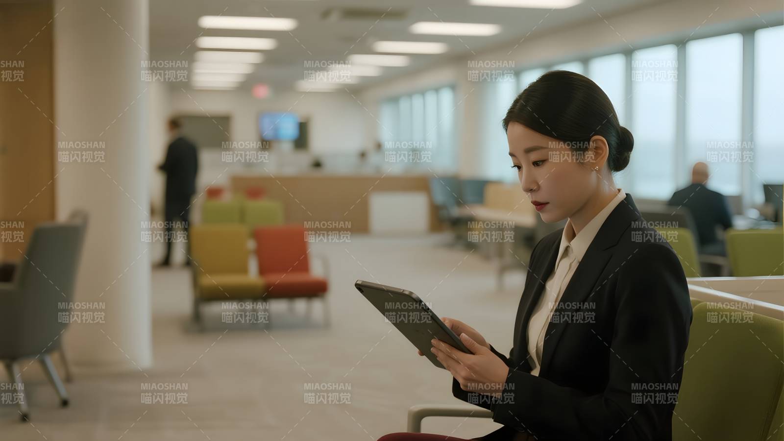 专注工作的女性图片