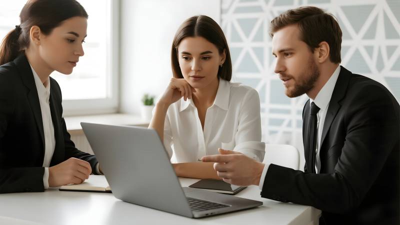 商务会议讨论中图片