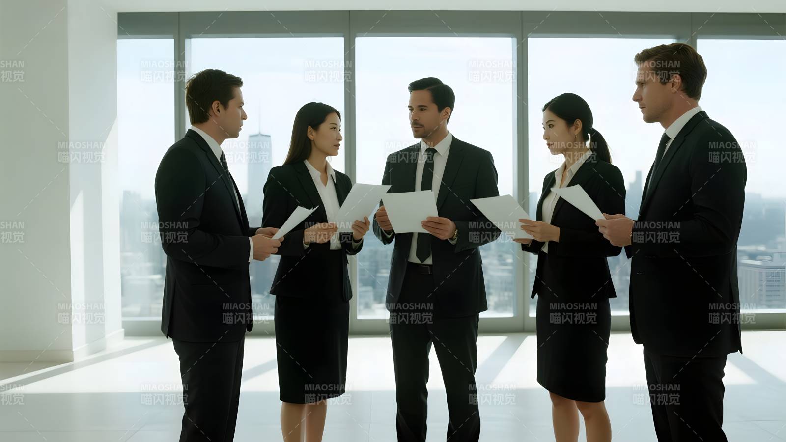 商务团队讨论文件图片