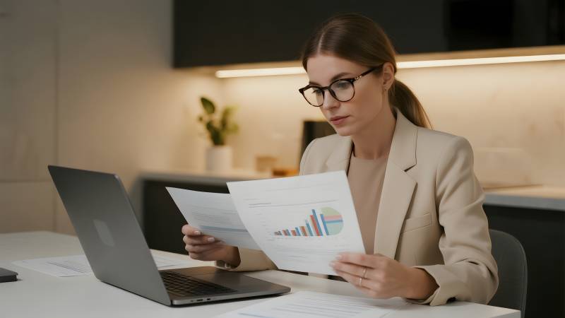 职场女性专注工作图片