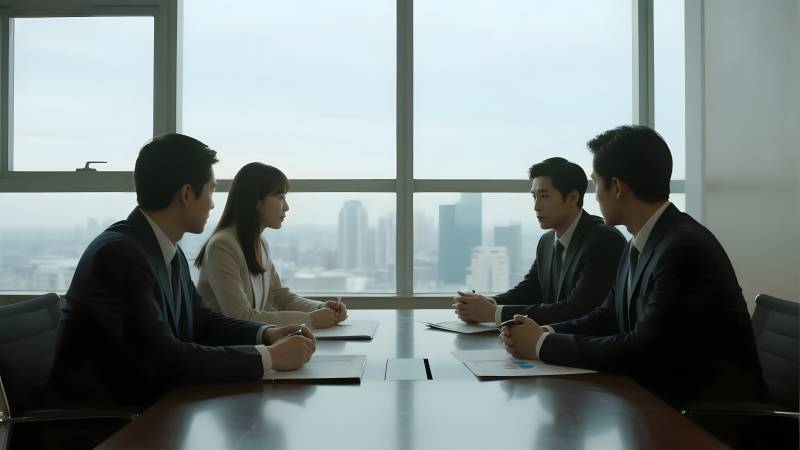 商务会议讨论中图片