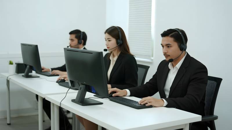 客服团队工作场景图片