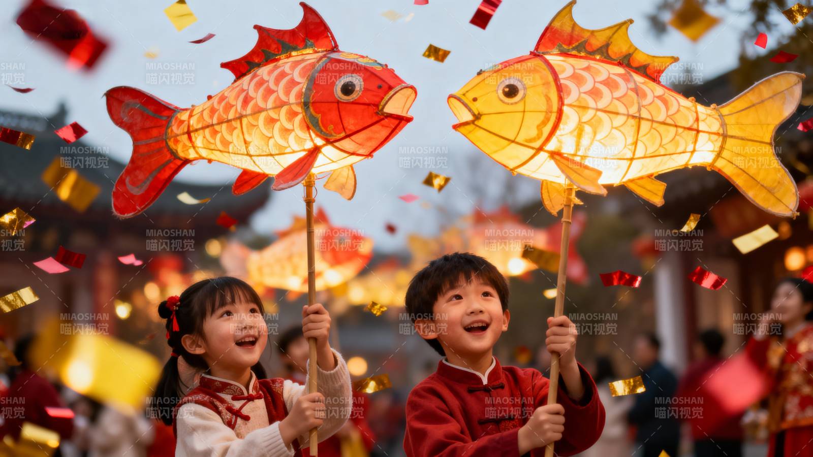 童趣鱼灯庆新春图片