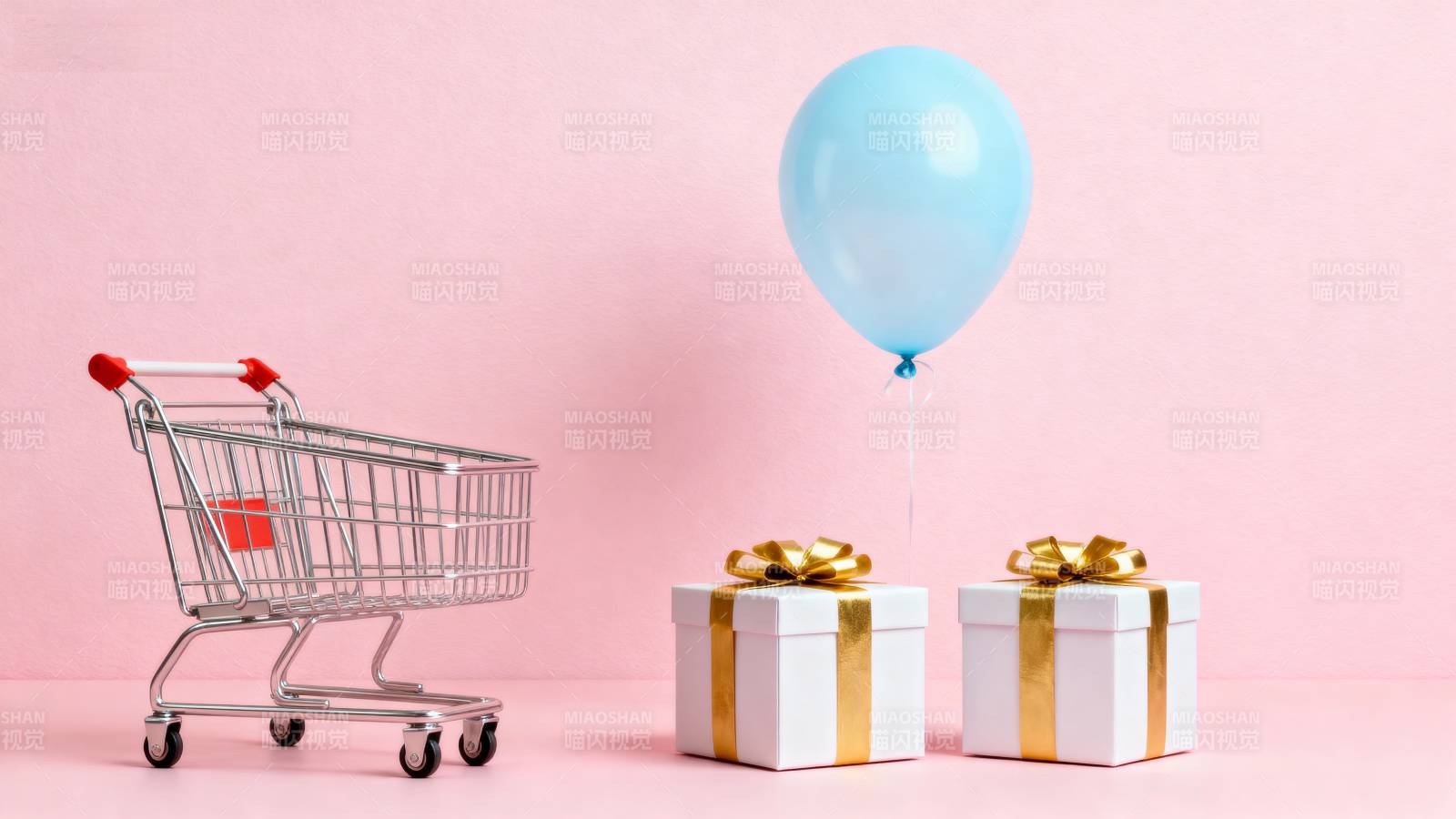 购物车与礼物盒图片