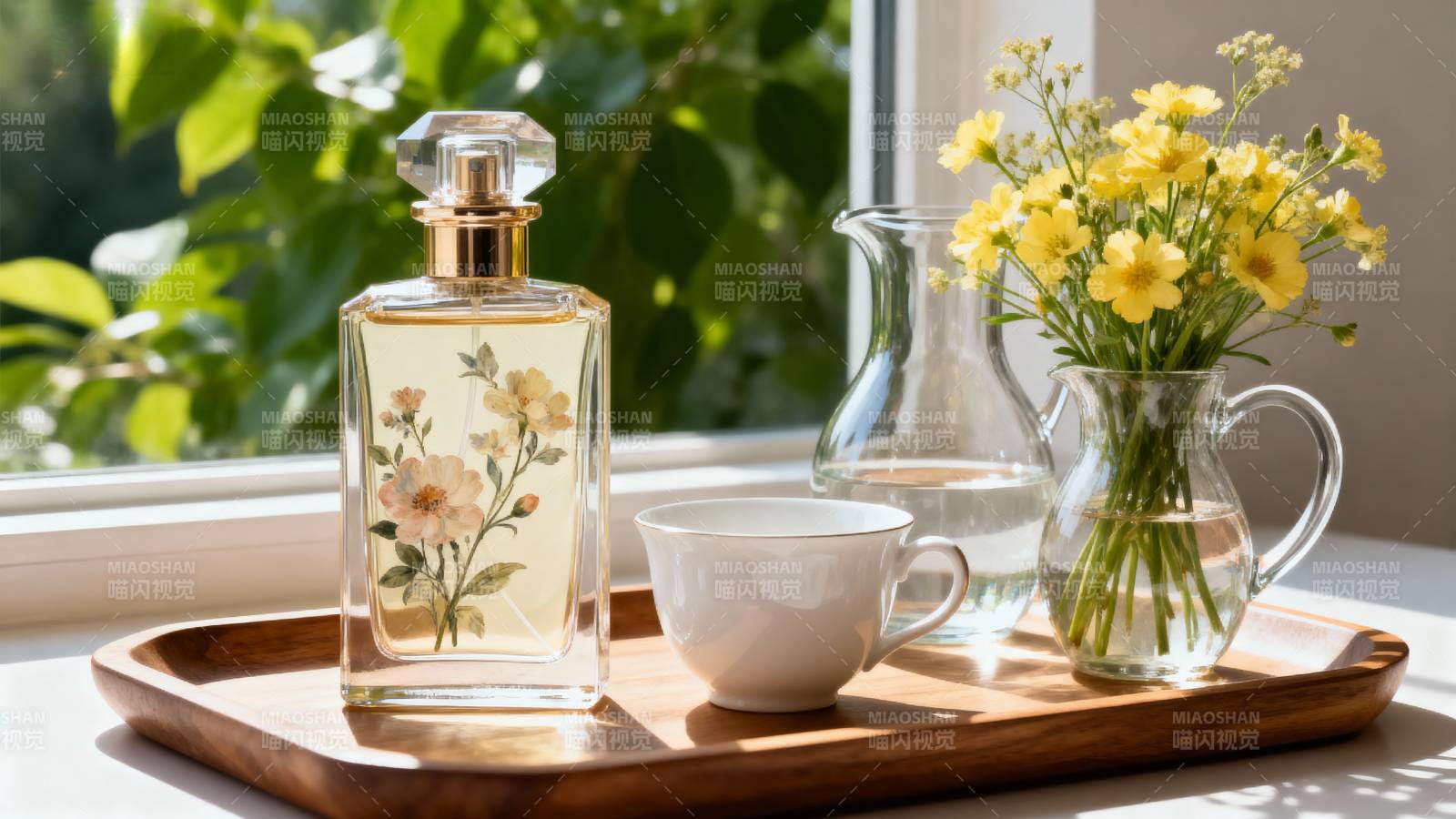 花香茶韵静谧时光图片