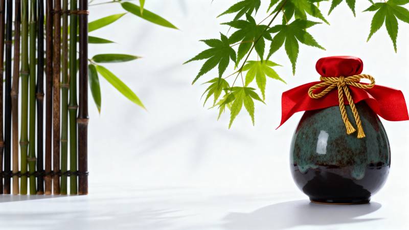 竹影清酒静谧图片