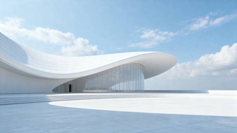 流线型白色建筑图片