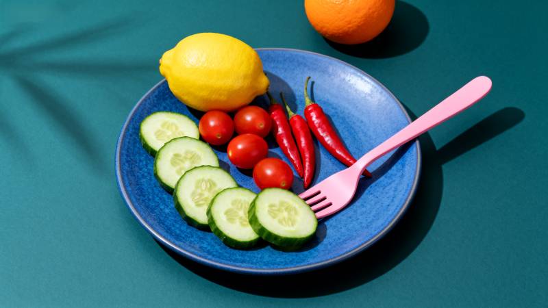 清新蔬果拼盘图片