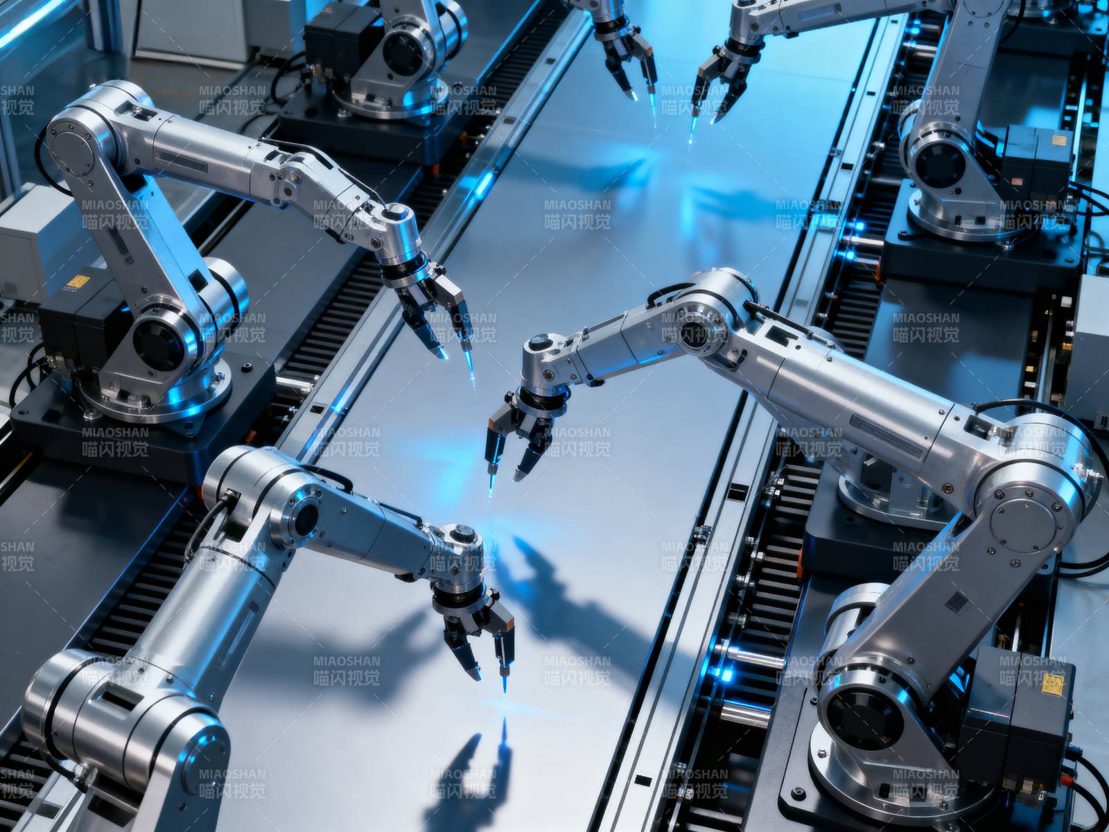 智能机械臂协作图片