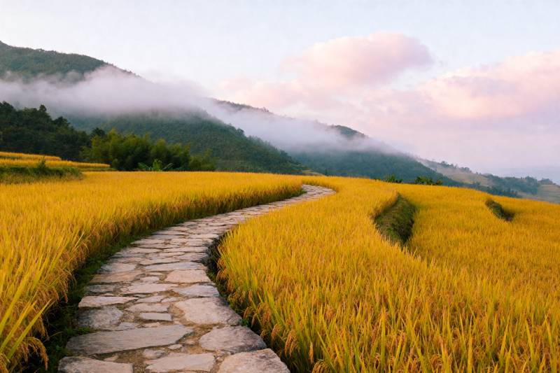 金田石径云山行图片