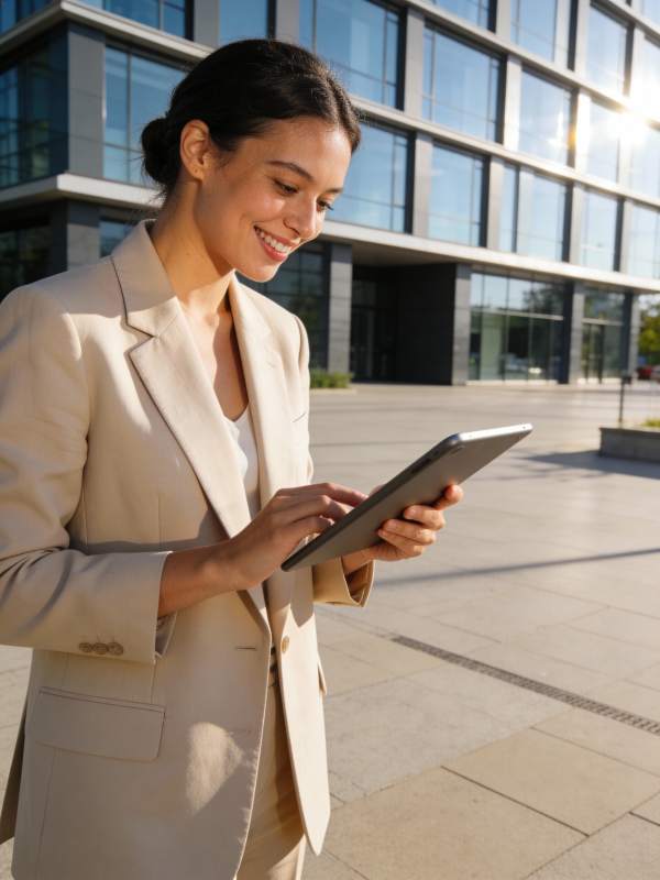 职场女性使用平板图片