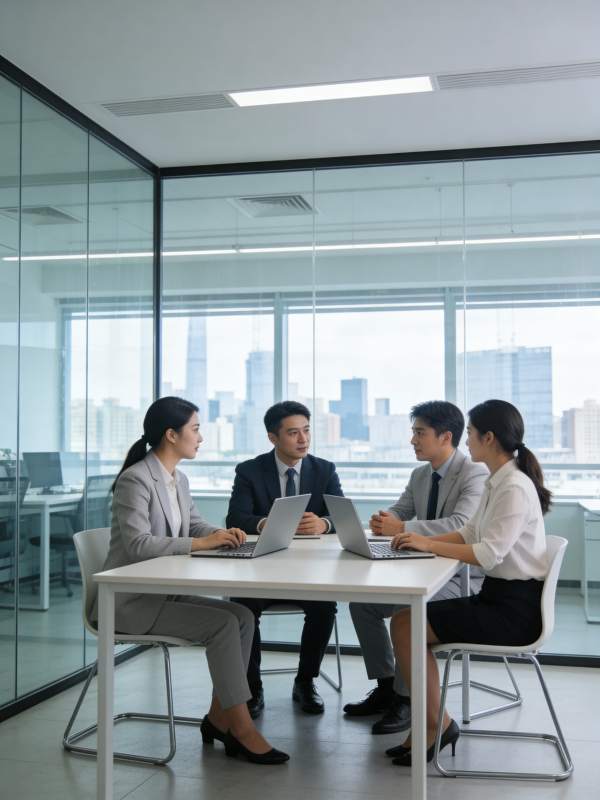 商务会议讨论中图片