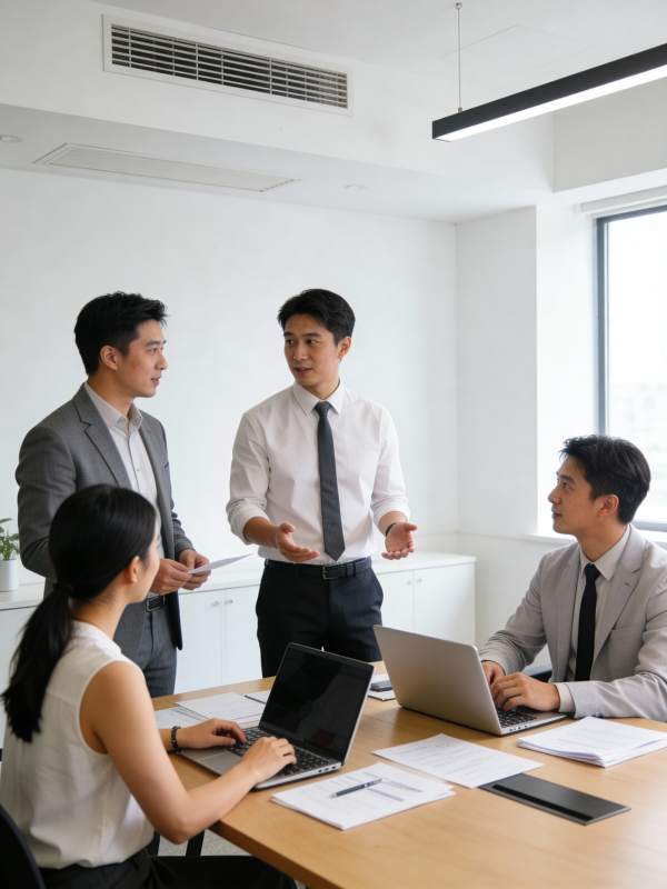 商务会议讨论中图片