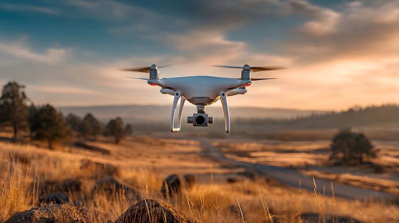 无人机航拍日落图片