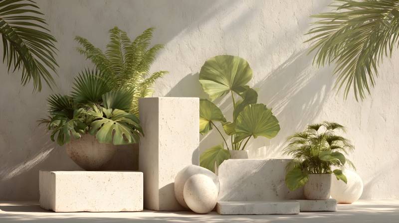 绿植与几何美学图片