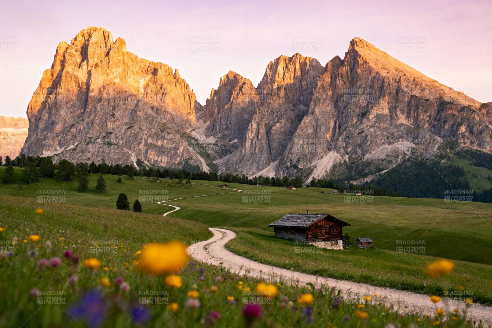山野花径小屋图片