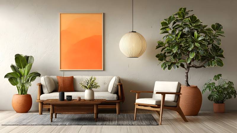 现代简约客厅一角图片