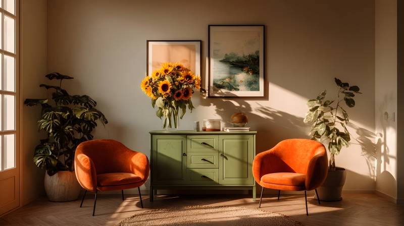 温馨客厅一角图片