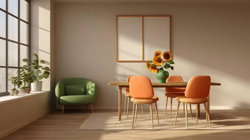 温馨现代餐厅一角图片