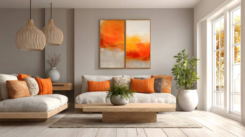 现代客厅温馨布置图片