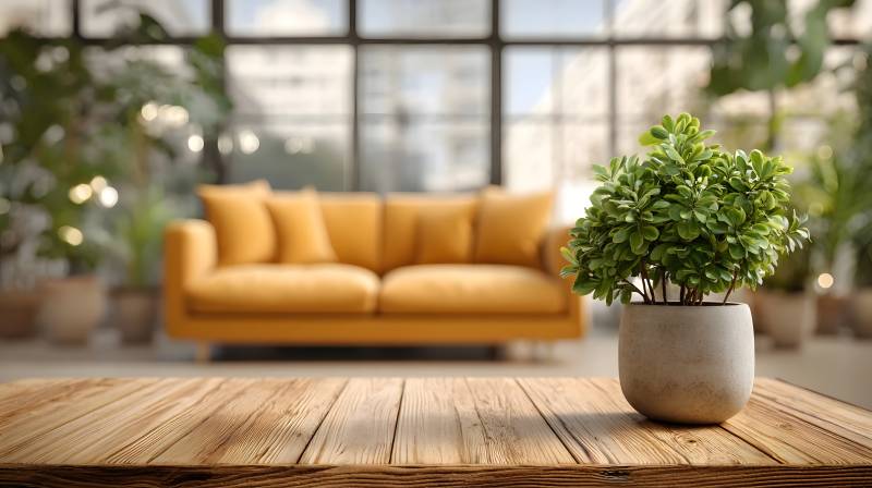 温馨客厅绿植点缀图片