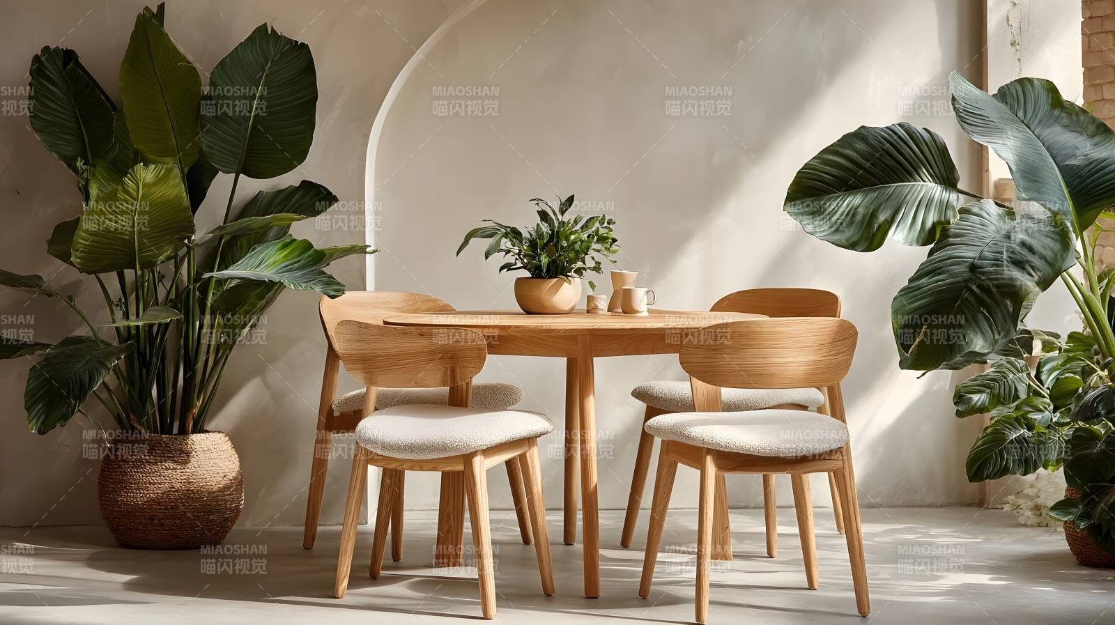 自然风餐桌椅组合图片