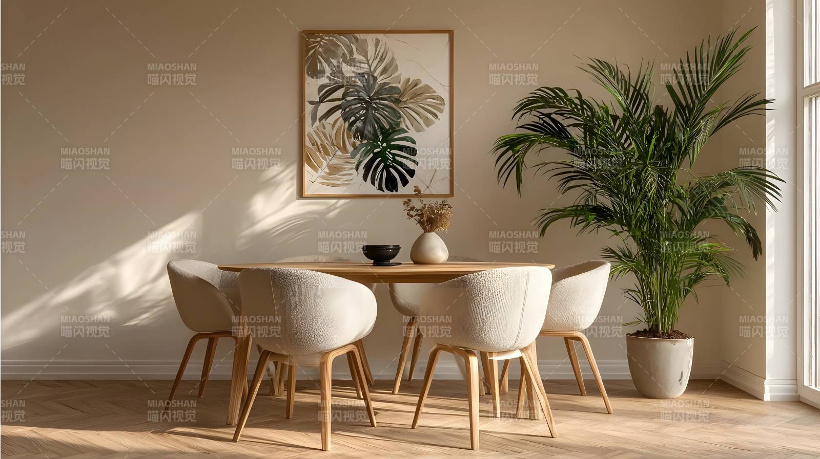 现代简约餐桌布置图片