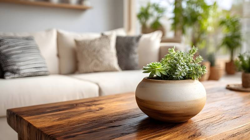 绿植点缀温馨客厅图片