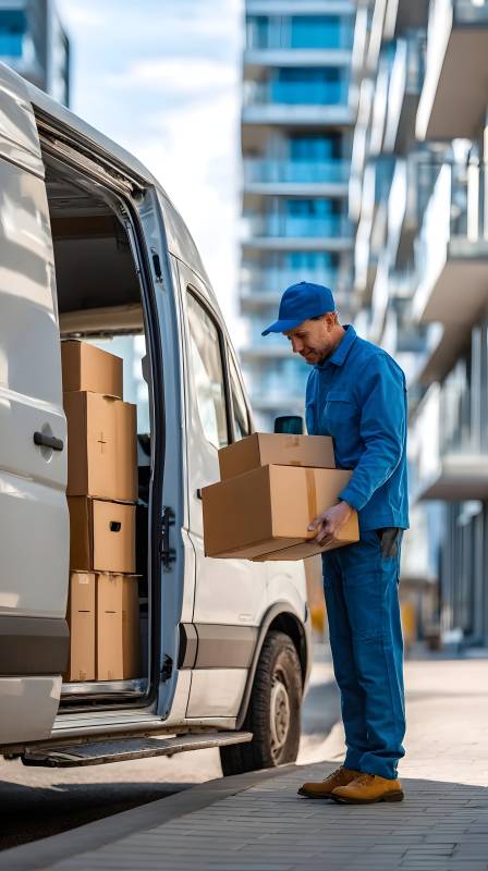 快递员搬运包裹图片