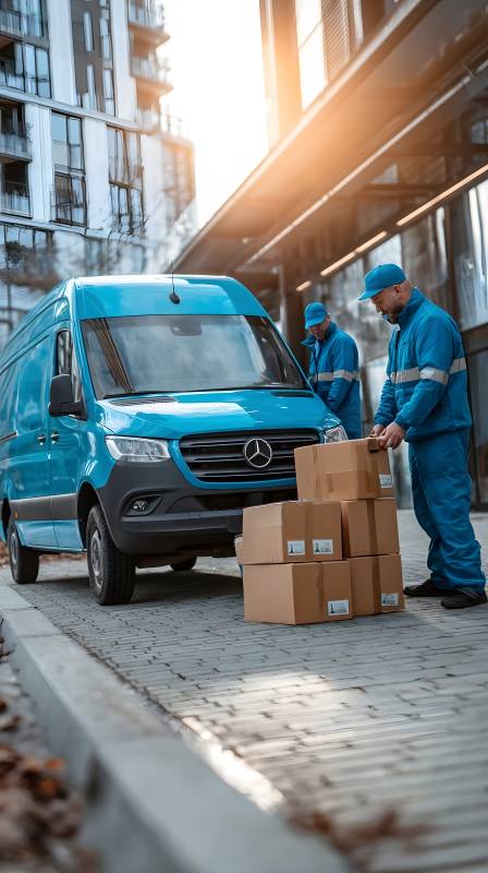 快递员装卸包裹图片