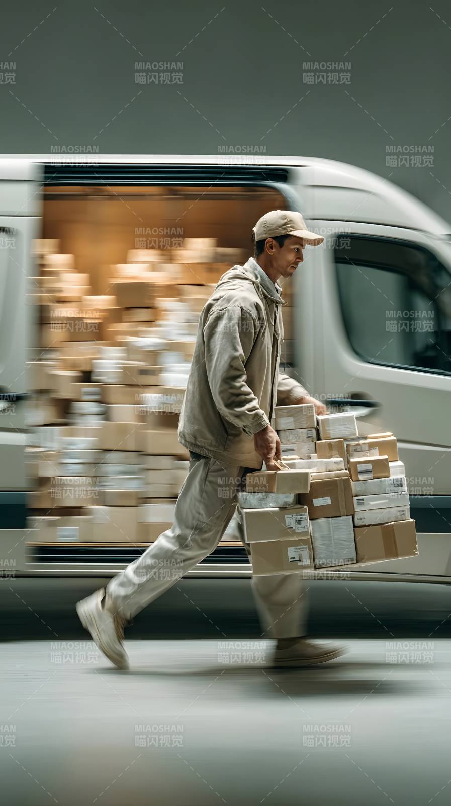 快递员搬运包裹图片