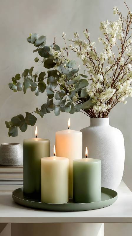 静谧烛光花艺图片