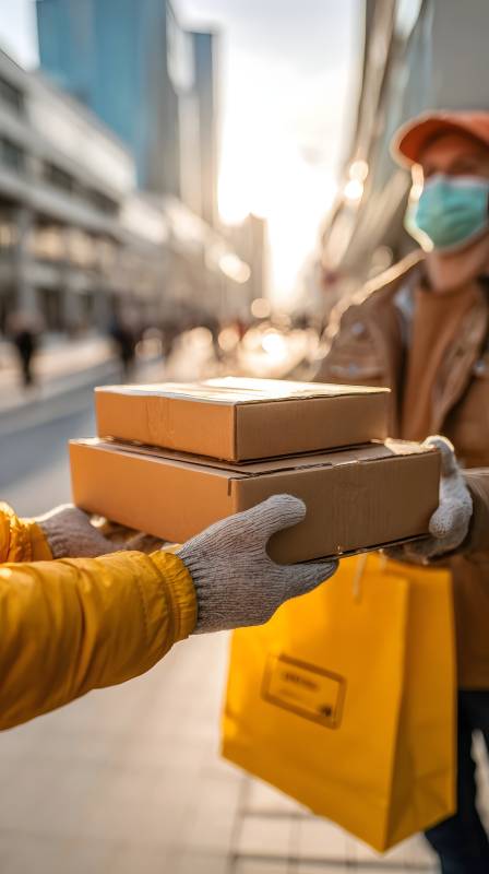 快递交接瞬间图片