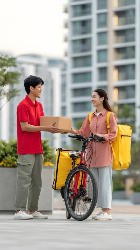 骑手送快递图片